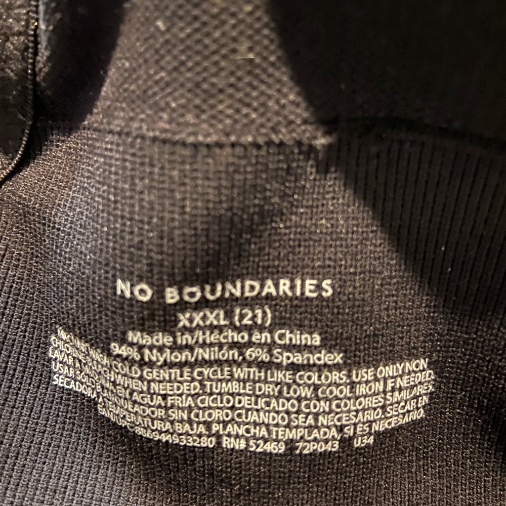 No Boundaries Sports Bra Size XXXL (21) Black No Wire Free Molded Cups - Picture 3 of 3